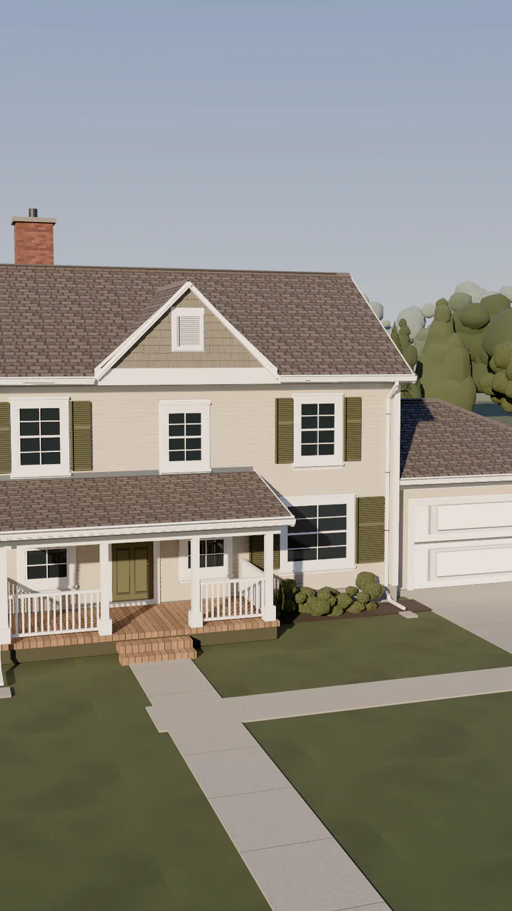 Close view of the new seamless gutters, hangers and downspout